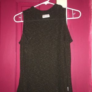 Green missing shoulders shirt